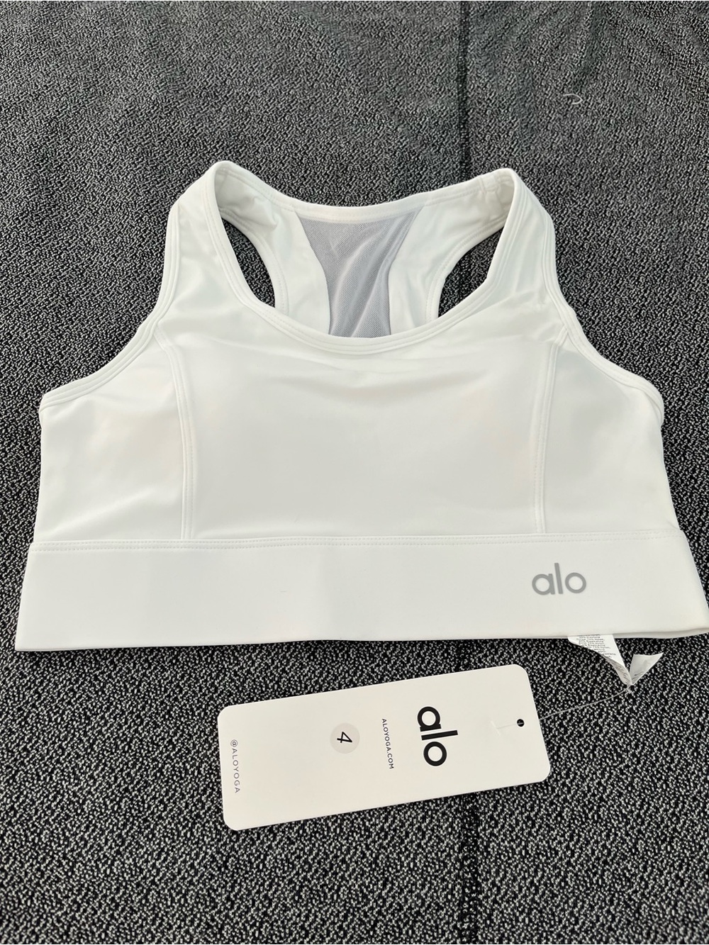 ALO Yoga White Racerback Sports Bra Camisole